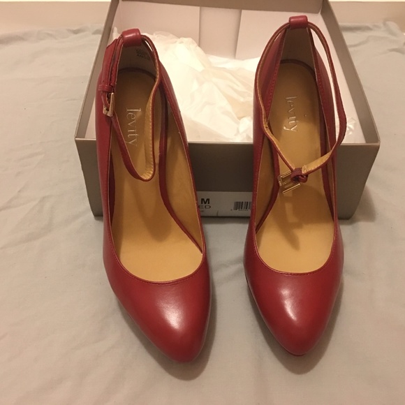 Red Ankle Strap Pumps 6M - Picture 1 of 4